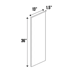 Cashmere Matte - Finished End Panel 1.5” Thick - 36 Inch Height x 13 Inch Width x 1.5 Inch Depth - M18-WDD13361.5