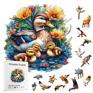 501 Cute Little Duck Adult Wooden Jigsaw Puzzle, Unique Animal-Shaped Puzzle, Perfect for Puzzle Enthusiasts, Ideal Gift for Birthdays & Holidays