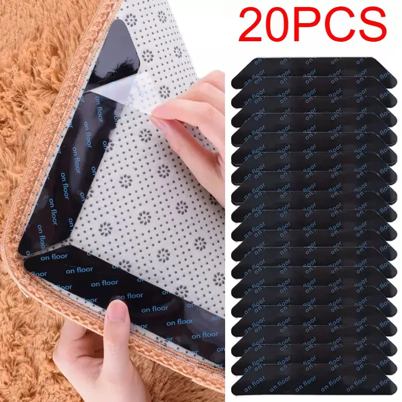 20 Pcs Anti Slip Rubber Carpet Mat Grippers for Skid Pad Tape Reusable