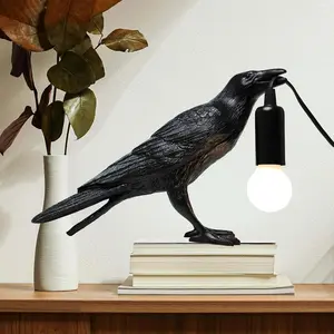 Raven Lamp - Adjustable Brightness with Bulb, Gothic  Decor for Bedside, Bedroom, Living Room, Halloween Table Decor Light