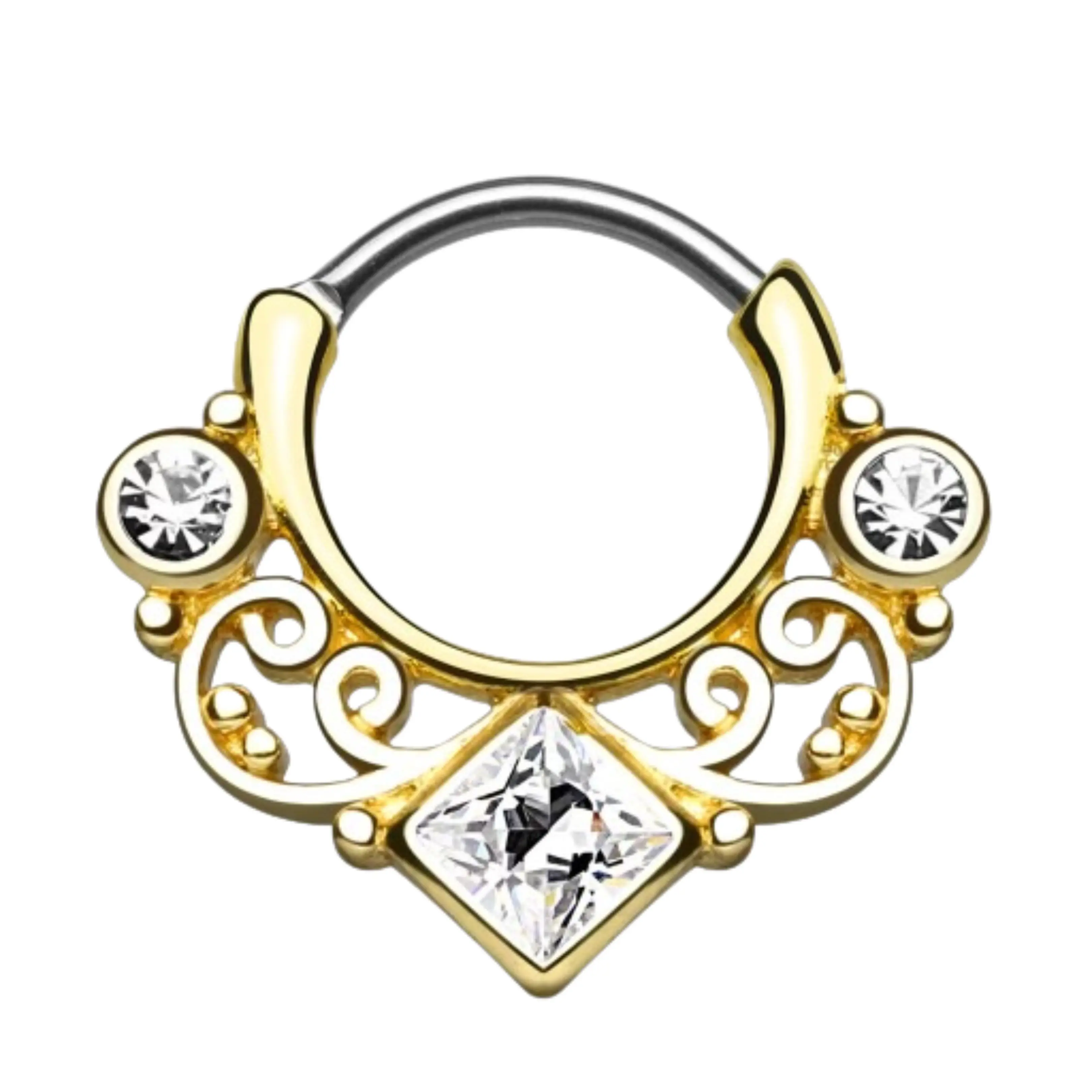 Statement Gold Classic Diamond Septum Piercing