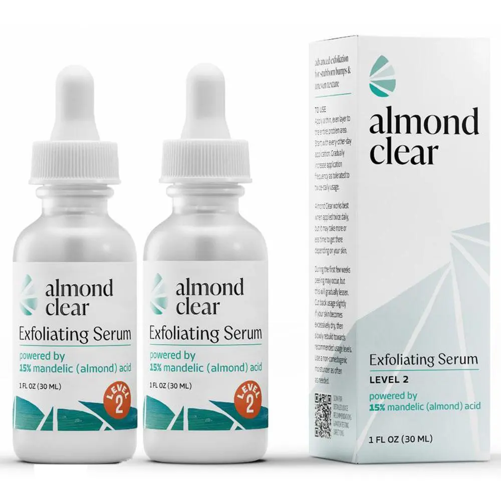 2 Pack Level 2 Mandelic Acid Serum |   Body Acne Treatment, Clear Butt Acne, Folliculitis, Fungal Acne, Hyperpigmentation, Ingrown Hairs |   Daily Skincare, Safe for Sensitive Skin, Skin Repair, Fungus
