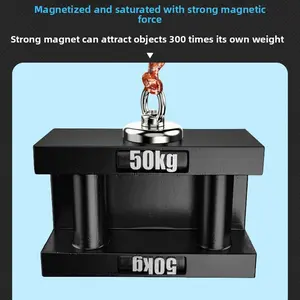Hot-selling round strong salvage magnet special strong magnetic magnet holder strong magnetic chuck ring pot magnetic Super Fishing Kit Heavy Duty