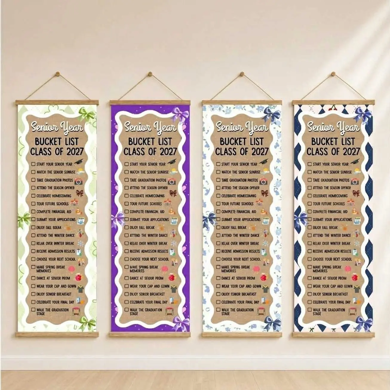 Senior Year Bucket List Banner, Class of 2027 Graduation Banner, Senior Checklist, Senior Banner