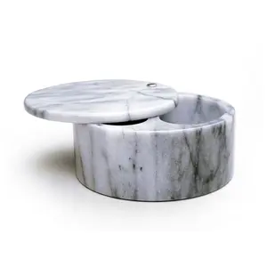 RSVP White Marble Salt Box