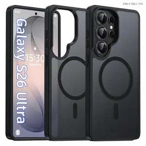 Magnetic for Samsung Galaxy S26 Ultra S25 Ultra S24 Ultra S23 Ultra S22 Ultra S25FE S26 Plus Case Matte, S26 Ultra Phone Case Compatible with MagSafe Frosted Translucent Shockproof Anti-Scratch Slim Fit Case Military Grade Protection (Black)