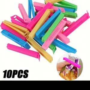 10pcs Plastic Food Bag Chip Clips - Reusable Sealing Clamps for Fresh-Keeping Kitchen Utensils