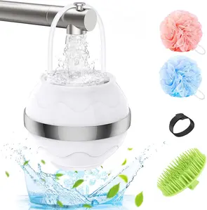 Bath Filter for Tub, 8 Stages Bathtub Water Filter, Bath Loofah Filter Water Softener Removes Contaminants for Healthier Skin, Hair, Portable Bath Filter with Shower Ball and Shampoo Brush, White