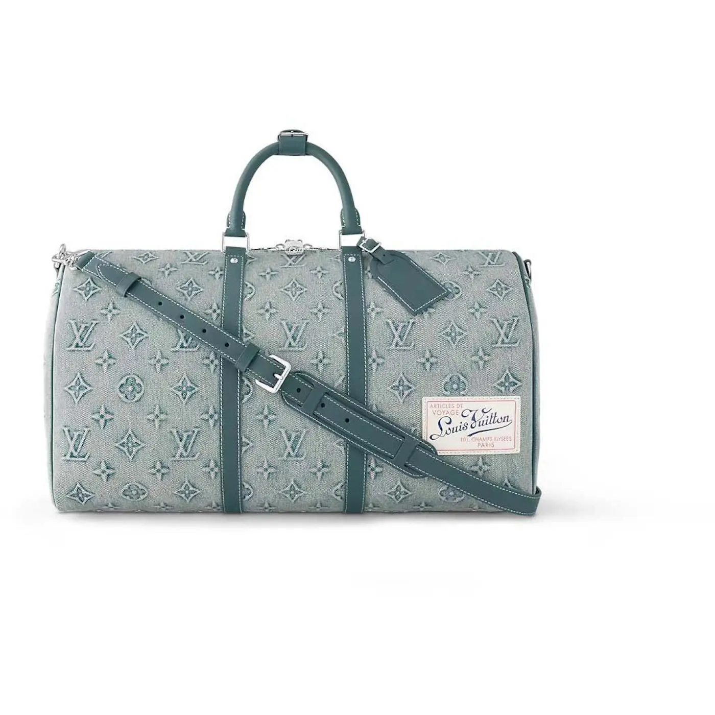 Louis Vuitton Keepall Bandouliere 50 Monogram Washed Denim Coated Canvas - Like New