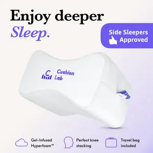 Cushion Lab | Side Sleeper Knee Pillow — Sleep Deeply, Every Night — Memory Foam Knee Pillow for Side Sleepers & Hip Alignment