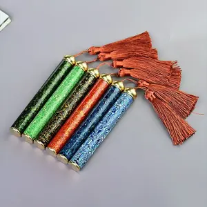 Lacquer Incense Tube with Tassel | Handmade Oriental Art Gift