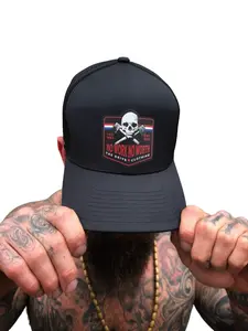 THEDRIVE CLOTHING NO WORTH FLEXFIT HAT Flexfit Hat - Black Heather Jersey Front With Soft Mesh Back, Pre-Curved Visor With Silver Undervisor, Original Flexfit Technology, Everyday Streetwear Comfort