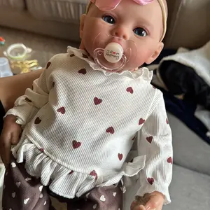 Reborn Baby Dolls 18 Inch Soft Cloth Body Realistic Baby Doll Girl Lovely Painted Hair Girl Doll Handmade Real Life Baby Dolls with Feeding Accessories for Kids Ages 3+