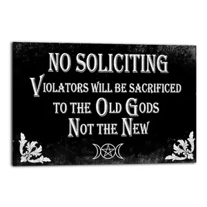 Gothic No Soliciting Sig Poster for Bedroom Aesthetic Canvas Wall Art Living Room Posters Painting Picture Print Modern Family Decor Artist Bathroom Poster