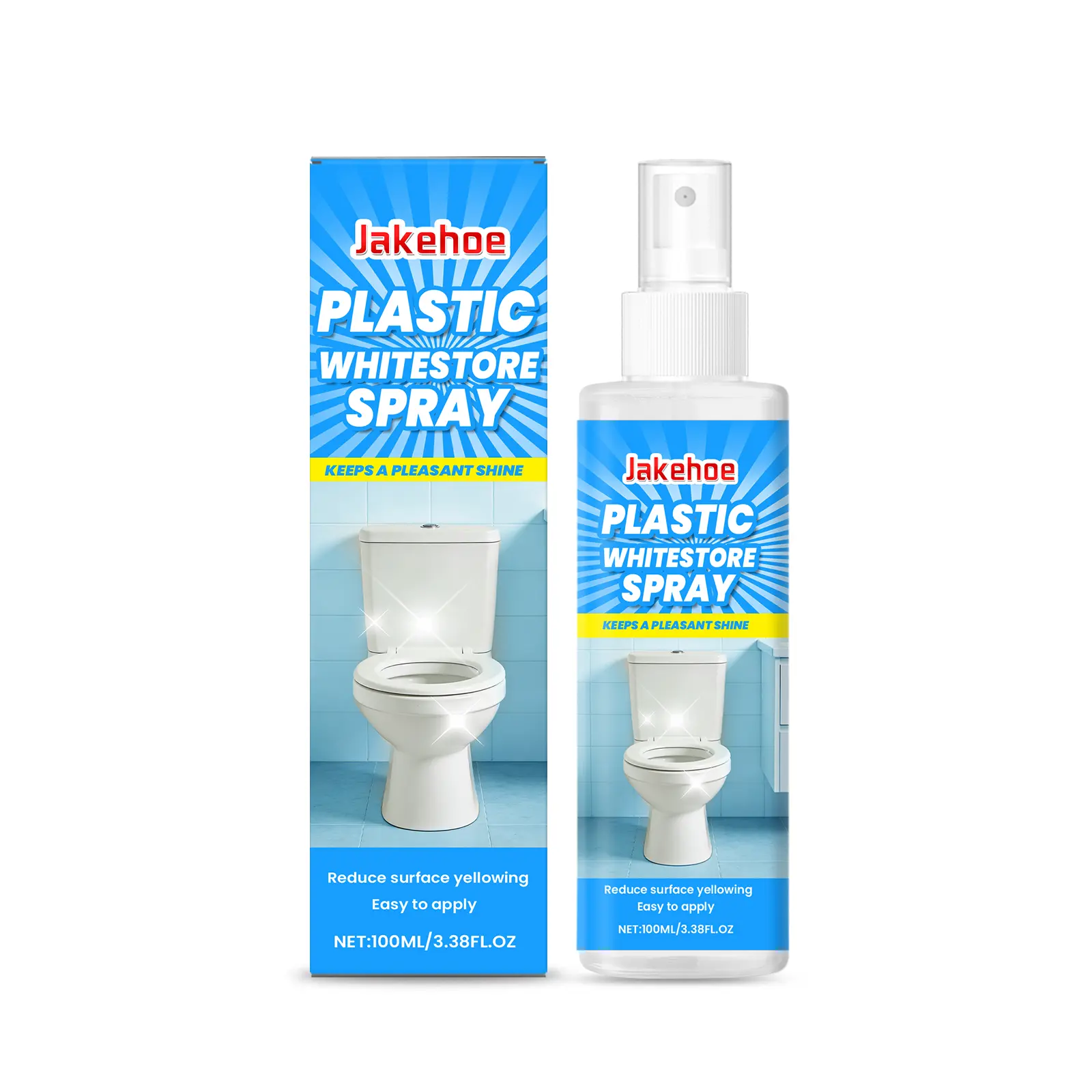 Jakehoe Plastic Household Cleaning Spray - Spray-On, Multi-Purpose, Nonionic, Phthalate-Free All-Purpose Cleaner for Air Conditioner, Refrigerator Surface Renovation & Maintenance, Spray-On All-Purpose Cleaners
