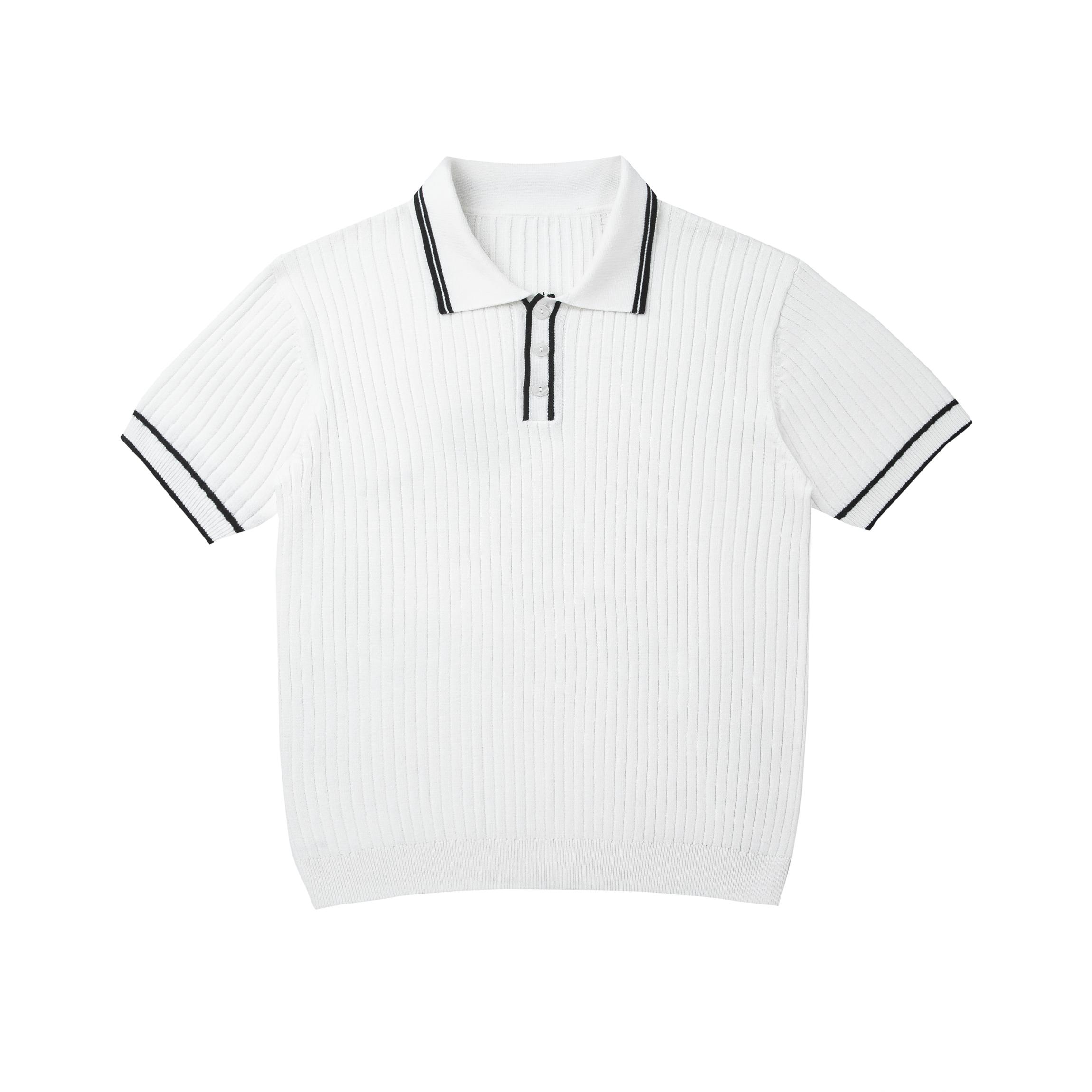Men's Vintage Ribbed Knit Polo Shirt Short Sleeve Casual Classic Preppy Style Contrast Tipped Collar Knitted Sweater Top Smart Casual Slim Fit Summer Pullover T-Shirt Old Money Aesthetic Breathable Fashion Golf Tee Streetwear Trendy Clothing for Men