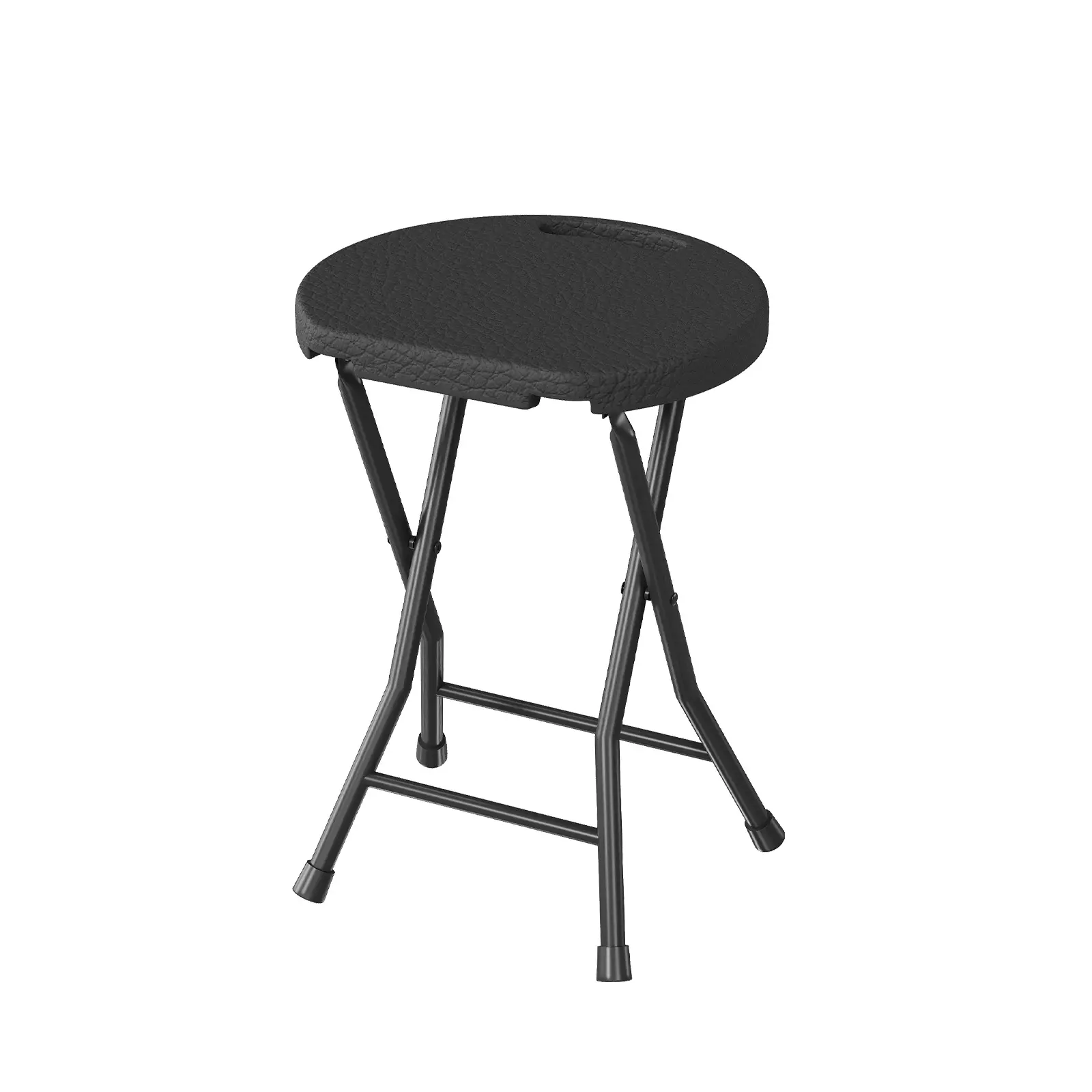 Portable 18" Folding Stool with Handle – Heavy Duty Round Stool, 600Lbs Capacity, Non-Slip Feet for Dorm, Kitchen, Vanity, Church & Outdoor