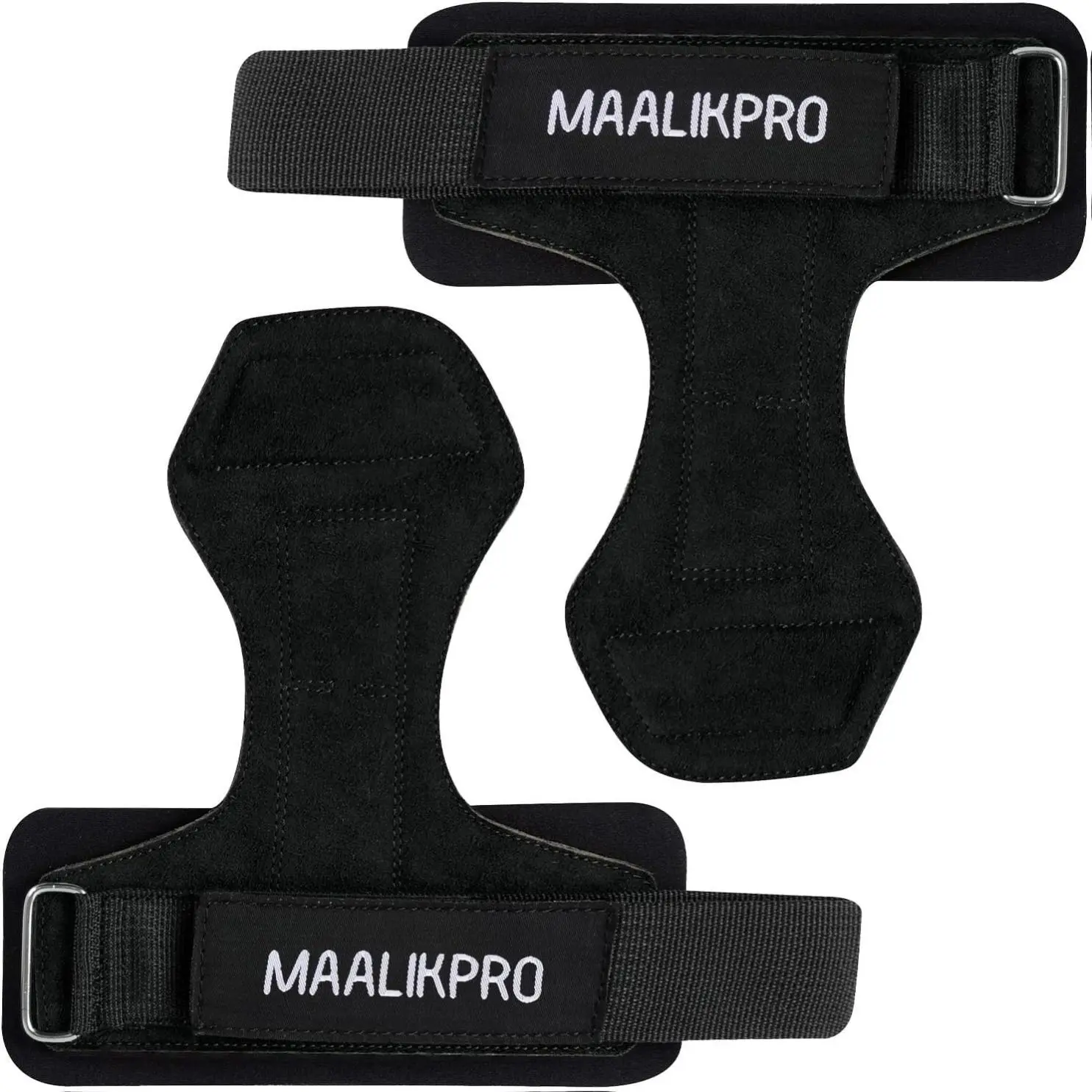 MAALIKPRO Leather Weightlifting Grips – Non-Slip Palm Protection & Wrist Support for Deadlifts, Pull-Ups, Gym Training Fitness Gifts for Men Women Dad Husband (Pair)