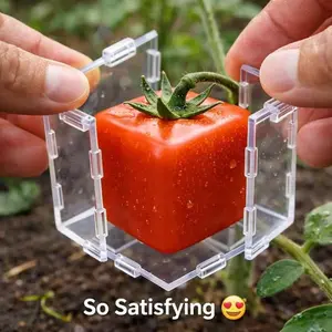 Fruit Shaping Mold for Growing Unique Vegetables, Transparent Visible Internal Conditions Creative Cube Shaped Fruit Vegetable Mold, Plant Shaper for Home Gardeners Lunch Boxes Educational Projects Garden Party Garnishes