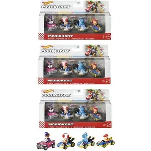 Mattel - Hot Wheels Mario Kart 4-Pack 3-Piece U Assortment (Nintendo)  [COLLECTIBLES] Ships IN OWN Container , Toy Car, Assortment