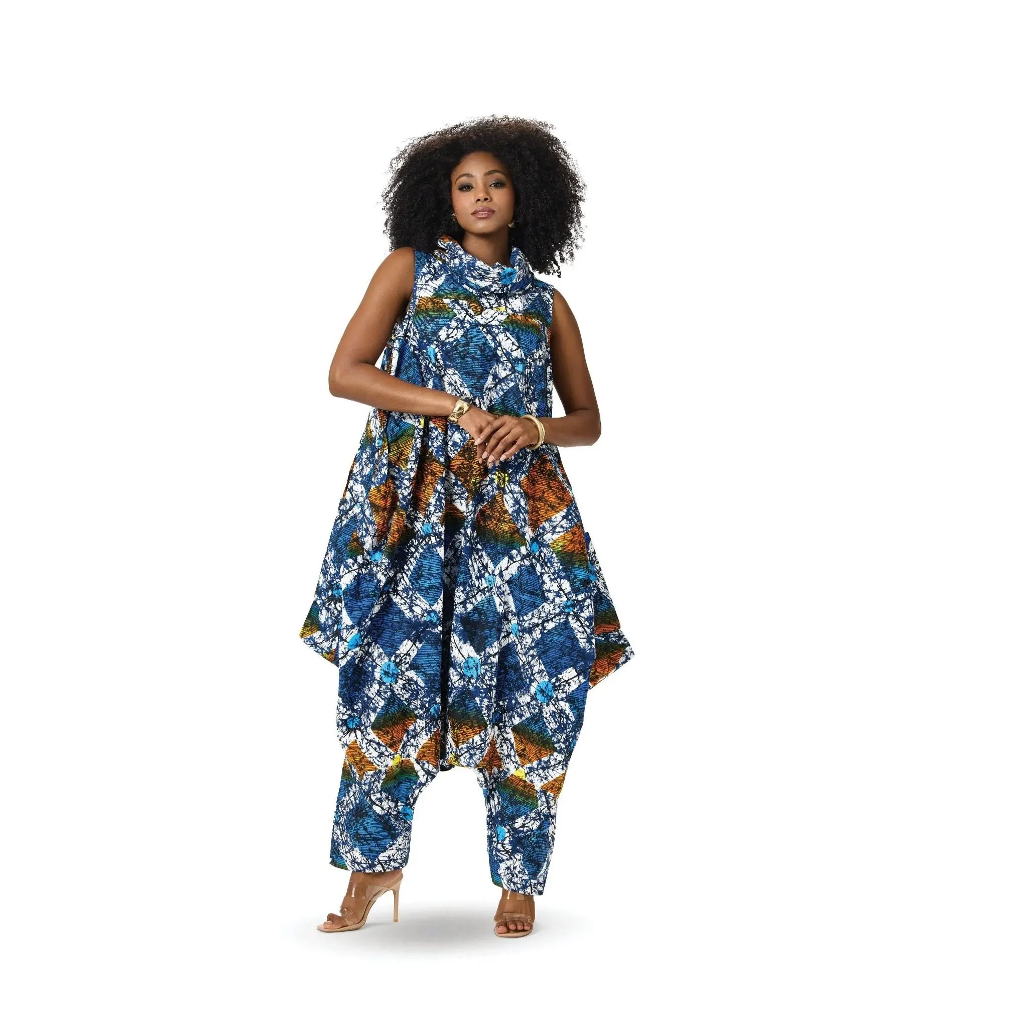 Ankara Print Convertible Jumpsuit Dress by Studio EY