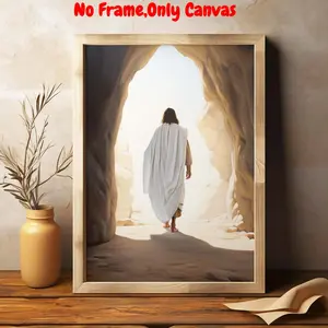 Jesus Christ Leaving Tomb Canvas Painting, 1 Count Religious Wall Art, Wall Decor for Home Living Room Bedroom, Ornaments