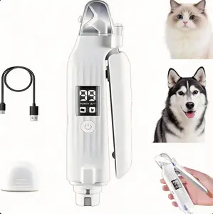 Quiet Nail Grinder for Dogs Cats – Upgrade 2026 Cordless 2 in 1 Clipper & Grinder with LED Light, USB Rechargeable, Painless for Thick Long Nails, Pet Grooming Kit