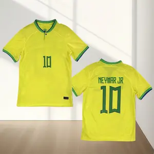 2022  Home No. 10 Neymar Yellow Short-Sleeved Football Jersey