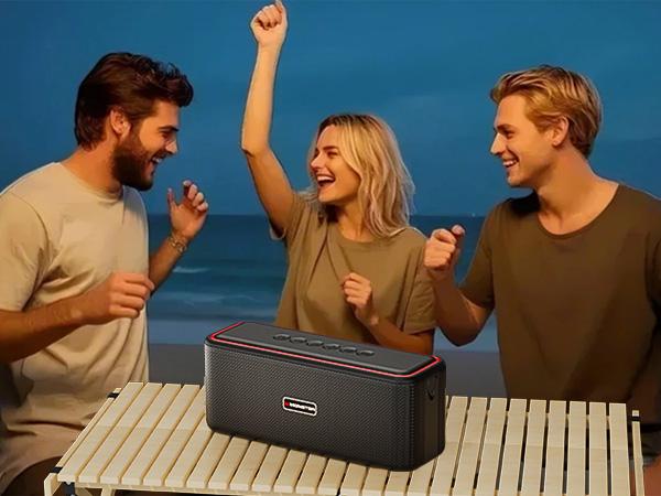Monster Shock Pro Bluetooth Speaker with Strap, 80W Loud Speaker with Deep Bass, Portable Wireless Speakers with TWS, Long Playtime & Waterproof for Outdoors/Indoors, Supports AUX/TF Card/USB Audio Monster Shock Pro Bluetooth Speaker with Strap, 80W Loud Speaker with Deep Bass, Portable Wireless Speakers with TWS, Long Playtime & Waterproof for Outdoors/Indoors, Supports AUX/TF Card/USB Audio