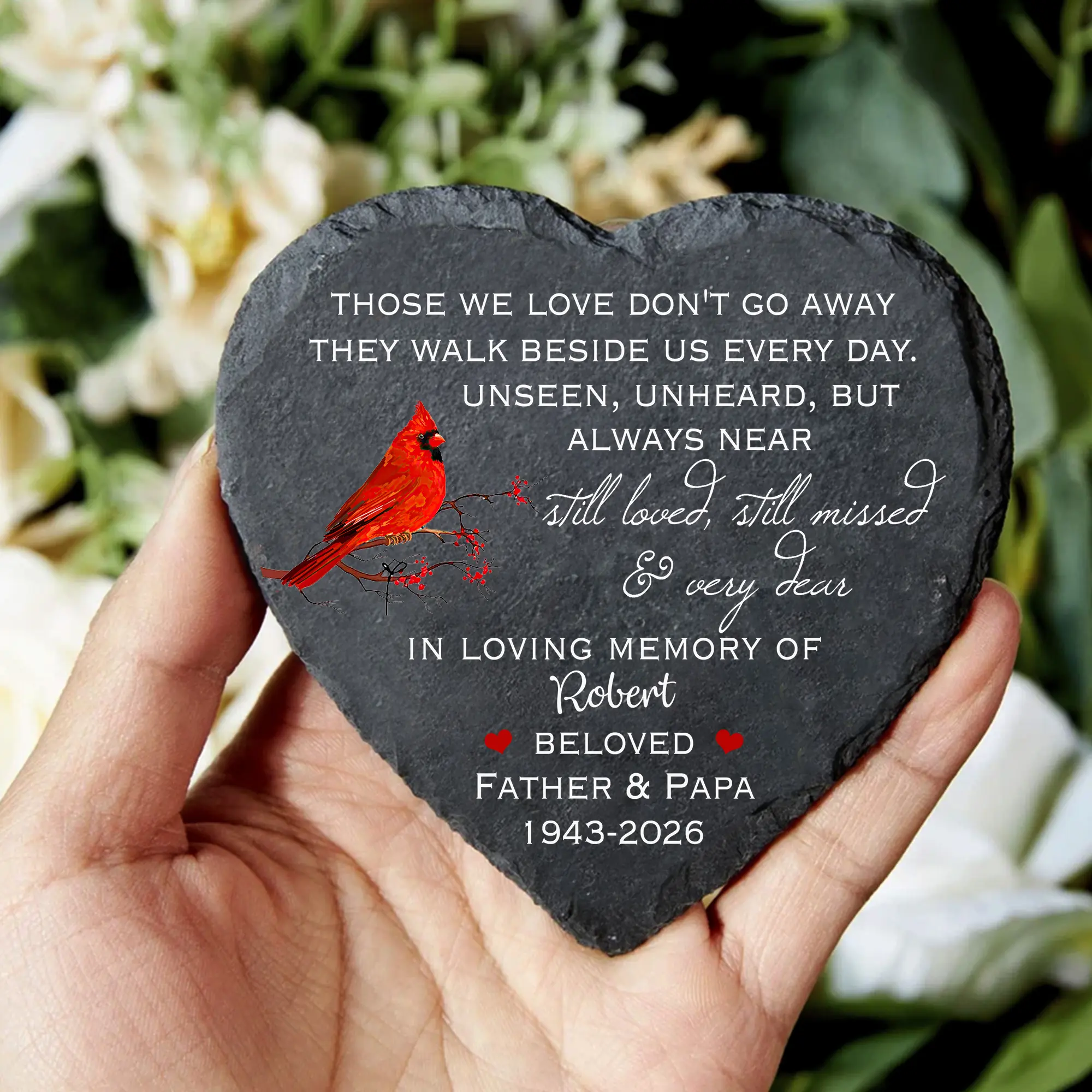 Personalized Memorial Slate Stone Plaque, Custom Remembrance Gift, Sympathy Gift for Loss of Loved One, In Loving Memory Keepsake, In Loving Memory Gift, Sympathy Keepsake for Mom Dad Husband Wife Pet, Bereavement Funeral Remembrance Decor