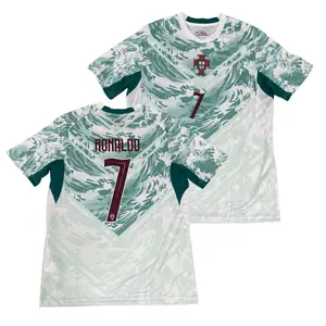 2025 Portugal 3rd Away Short Sleeve 7# Ronaldo Soccer Jersey White Football Jersey Quick Drying