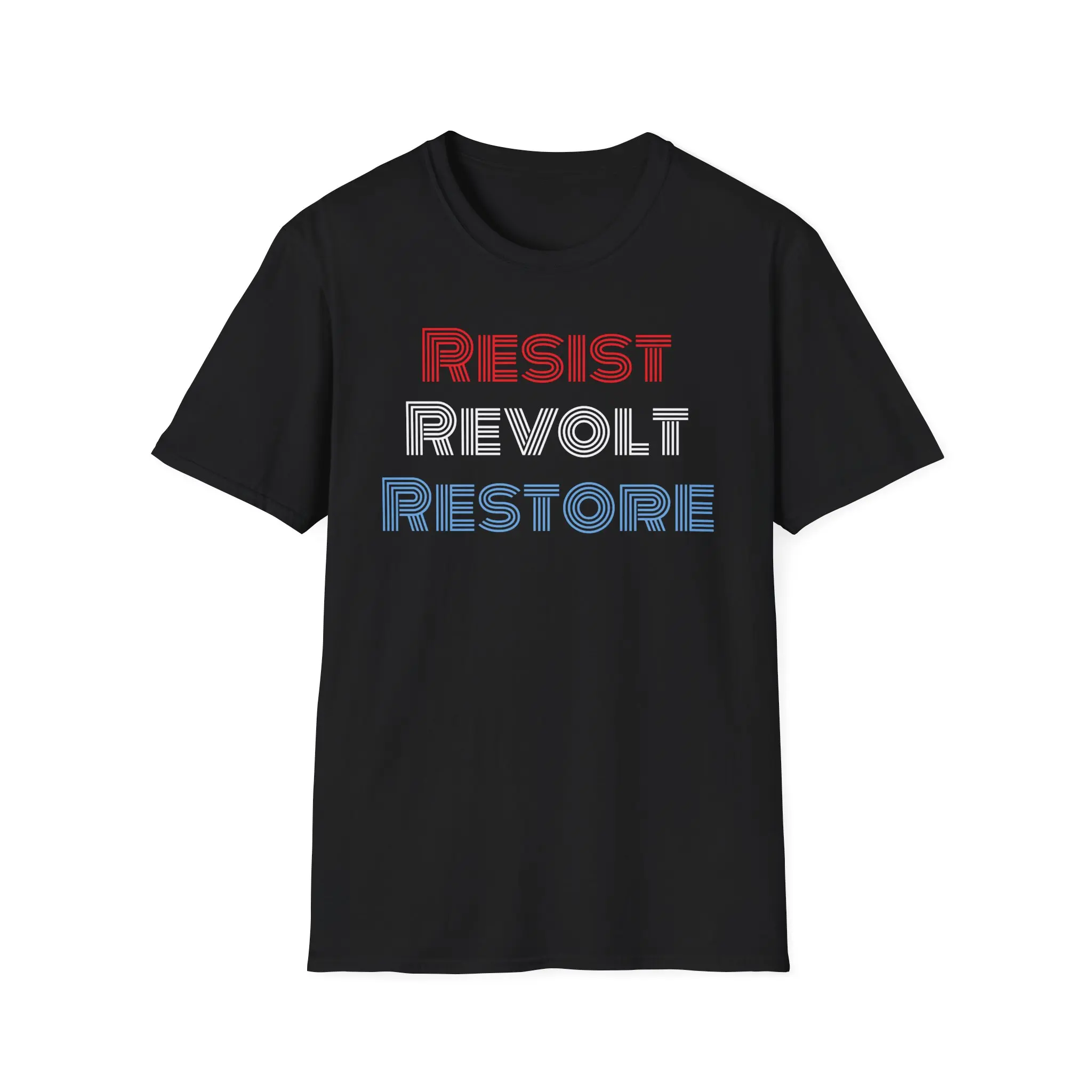 Resist Revolt Restore Statement-Unisex Softstyle T-Shirt