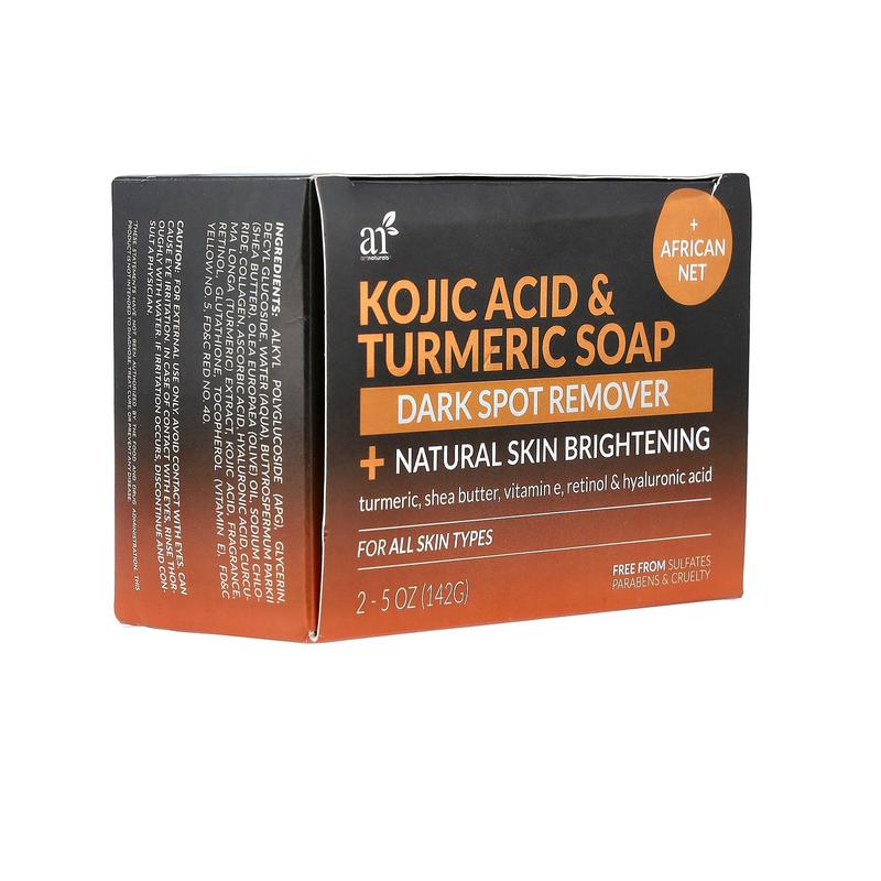 artnaturals Kojic Acid & Turmeric Bar Soap, For All Skin Types , 2 Bars, 5 oz (142 g) Each