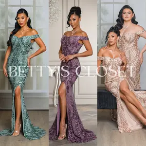 Camila Sequin Off Shoulder Gown