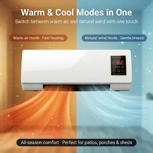 TazTir  Energy Efficient Wall Mounted All-Season Hot/Cold Modes PTC Fast Heating Remote & Touch Dual Control For Garage Bedroom Office Pet House Heater For Garage summervibes
