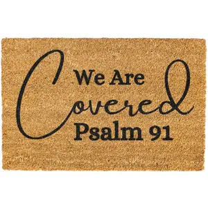 Christian Decorative Pattern Doormat - Psalms 91, We Are Covered By The Blood, He Is Risen, As For Me And My House We Will Serve The Lord, Religious Household Textile Rug, Decorative Pattern Doormats summerwins