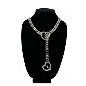 Heart Slip Chain Necklace For Women Fashion Punk Rock Goth Choker Jewelry Accessories