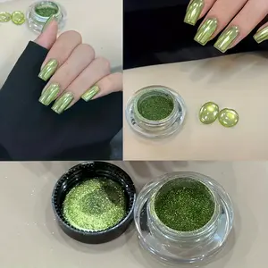 Ultra-Bright Chrome Nail Powder Set, Mirror Effect Silver Color Metal Holographic Immersion Nail Powder for Resin Art and Soft Clay Decor Nail Art Design