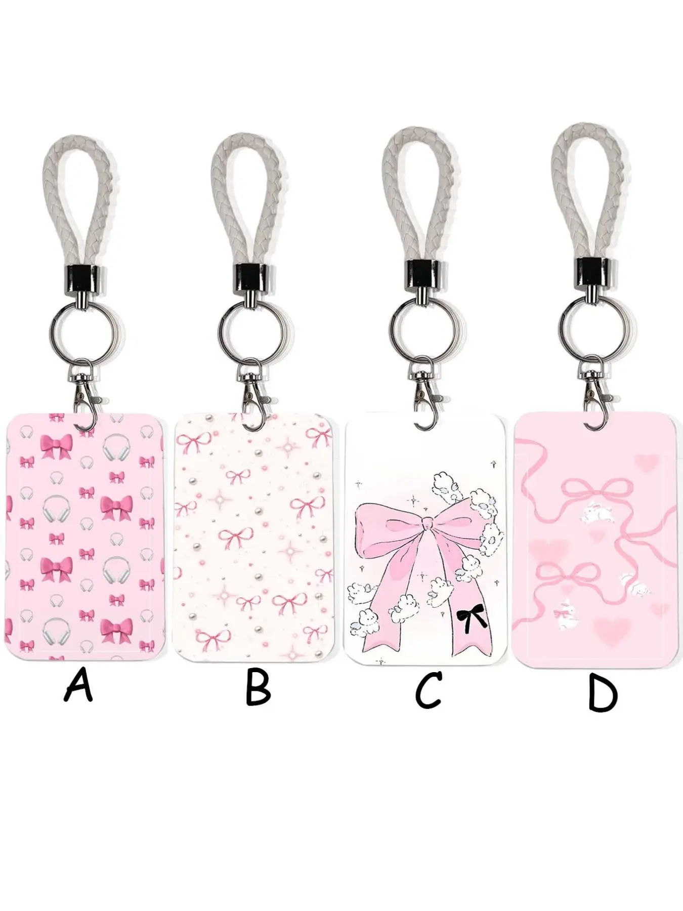 Butterfly Knot Pull-Through Card Holder Lanyard, ID Student Bus Identity Card Keeper, Backpack Car Key Accessory, Perfect Gift