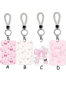 Butterfly Knot Pull-Through Card Holder Lanyard, ID Student Bus Identity Card Keeper, Backpack Car Key Accessory, Perfect Gift