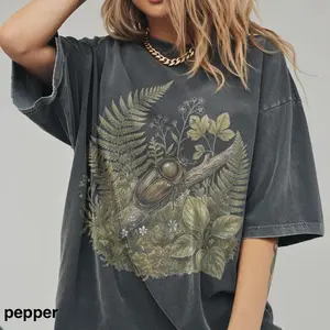 Comfort Colors Botanical Beetle TShirt, Vintage Fern Forest Tee, Cottagecore Nature Graphic Tee, Insect Illustration Shirt, Woodland Aesthetic Top