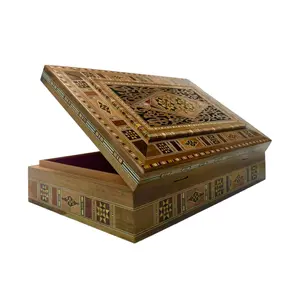 Handmade Carved Wooden Rectangular Jewelry Box - Elegant Gift Box for Jewelry Storage