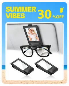 New 2 in 1 Sunglass & Photo Holder for Car, Strong Magnetic Leather Sunglasses Holder, Car Visor Picture Holder Clip, 2026 Upgraded No Fall No Slide Car Visor Accessories summerwins