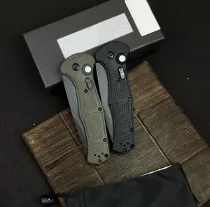 Outdoor Folding Knife D2 Steel Blade Button Lock EDC Tool, Non-Slip Grip for Camping Hiking Fishing Gear