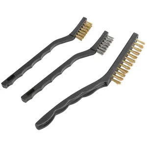3-Piece Wire Utility Brush Set for Utility Cleaning Brass and Stainless Steel