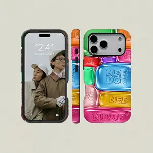 Cool Crush Ice Cube Phone Case 2D Visual Printed Trendy Aesthetic Shockproof Full Coverage Protective Cover Slim Fashion Smartphone Accessory Compatible with iPhone 17 16 15 14 13 Ideal Casual Stylish Gift for Daily Outdoor Use