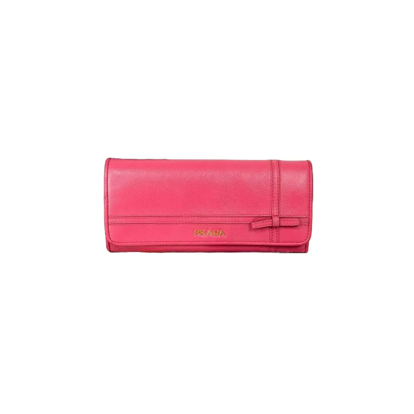 Pre-owned PRADA Leather Clutches & Wristlets Pink Wallet d0844