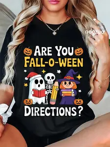 100% Cotton are You Fall O Ween Directions Funny Halloween Teacher Joke T-Shirt