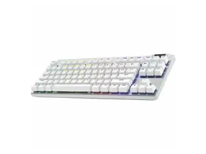 Logitech G PRO X TKL Lightspeed Wireless Gaming Keyboard, Ultra-Portable Tenkeyless Design, LIGHTSYNC RGB, PBT keycaps, Tactile Switches (GX Brown) - White