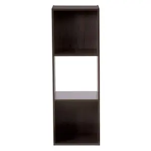 Espresso Wood Look 3-Cube Storage Organizer – Stylish, Stackable Cube Shelf for Closet, Office & Living Room Organization
